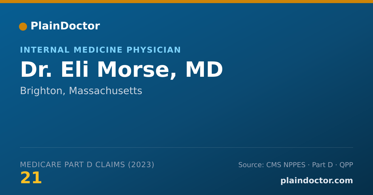 Shareable card for Eli Morse, MD - Internal Medicine Physician, Brighton, MA