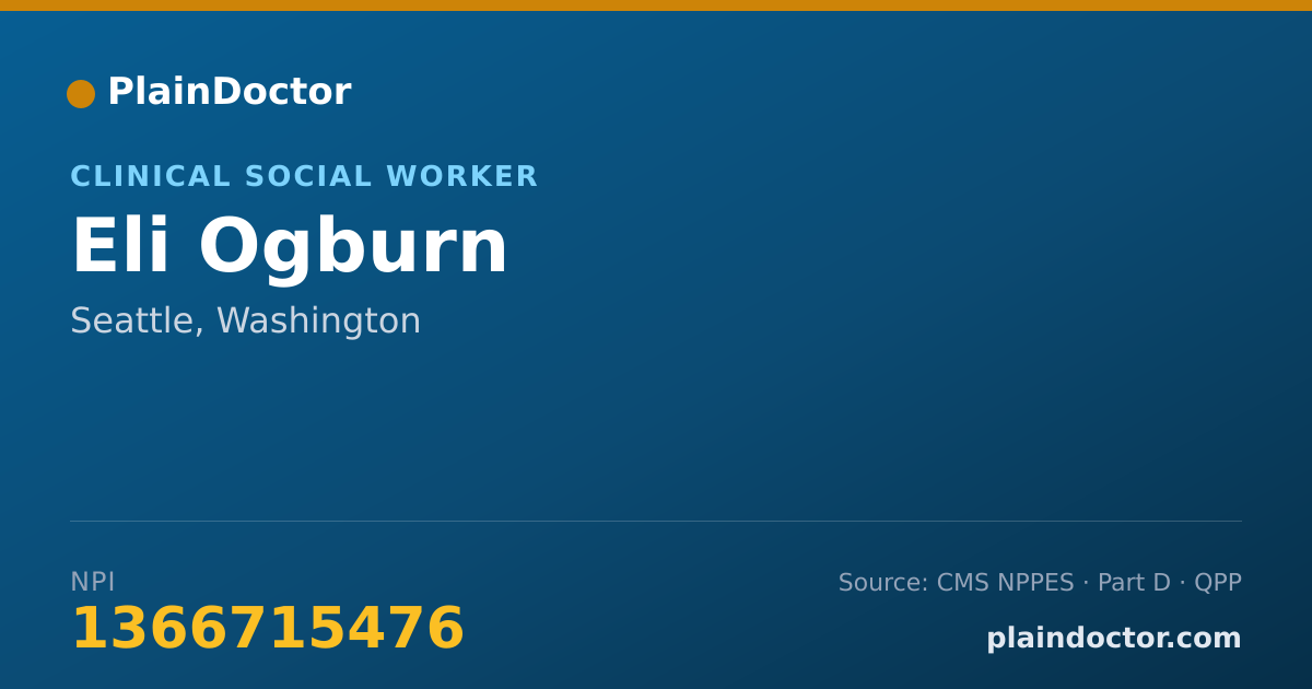 Shareable card for Eli Ogburn - Clinical Social Worker, Seattle, WA