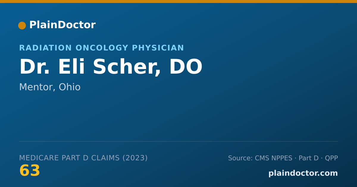 Shareable card for Eli Scher, DO - Radiation Oncology Physician, Mentor, OH