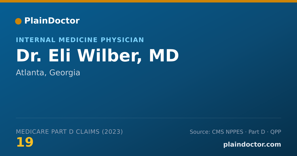 Shareable card for Eli Wilber, MD - Internal Medicine Physician, Atlanta, GA