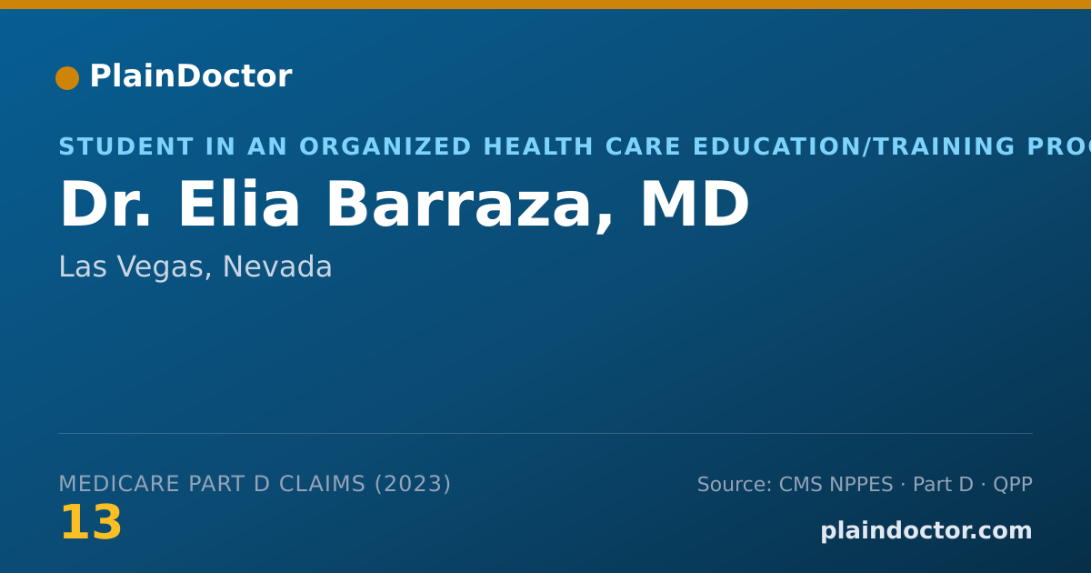 Shareable card for Elia Barraza, MD - Student in an Organized Health Care Education/Training Program, Las Vegas, NV