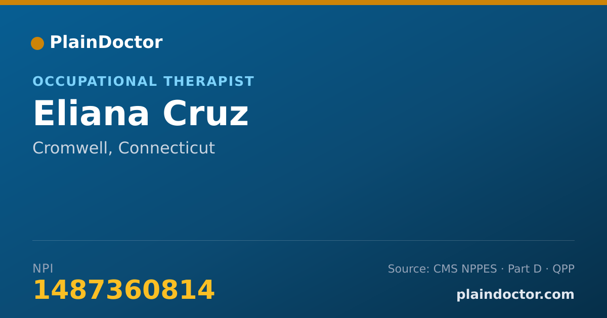 Shareable card for Eliana Cruz - Occupational Therapist, Cromwell, CT