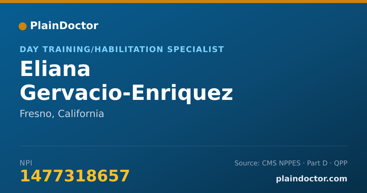 Shareable card for Eliana Gervacio-Enriquez - Day Training/Habilitation Specialist, Fresno, CA