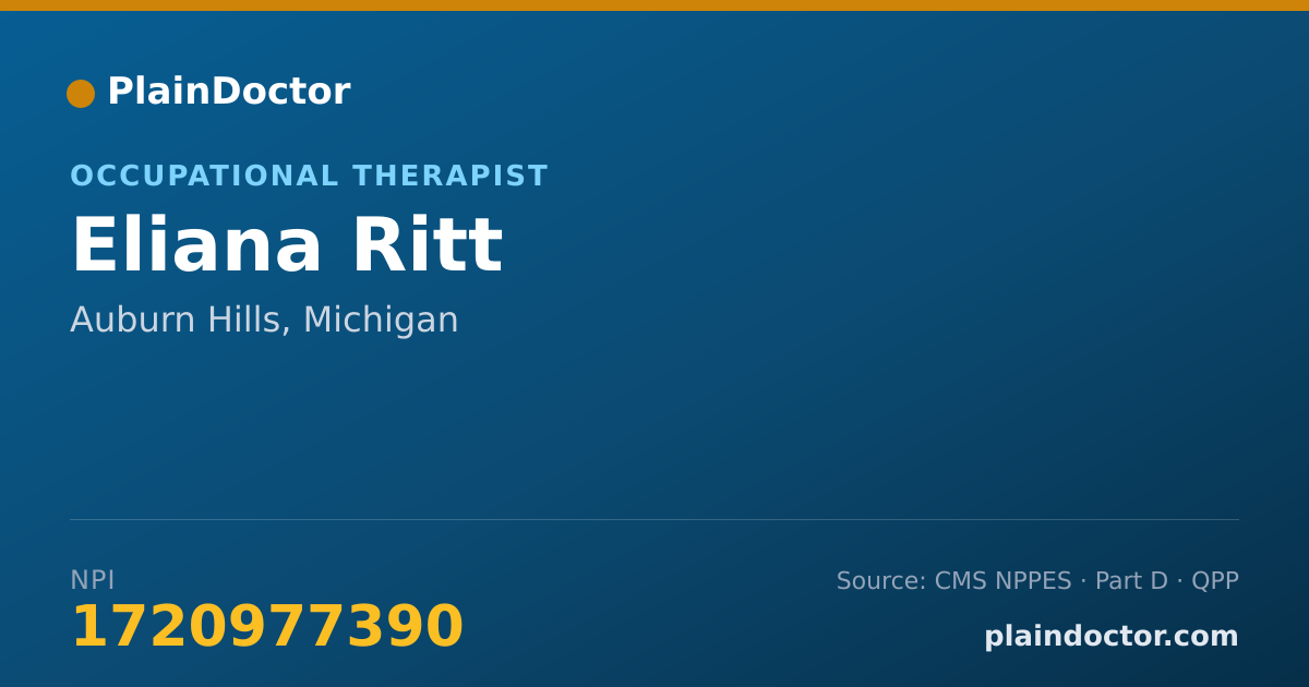 Shareable card for Eliana Ritt - Occupational Therapist, Auburn Hills, MI