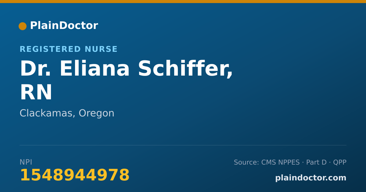 Shareable card for Eliana Schiffer, RN - Registered Nurse, Clackamas, OR