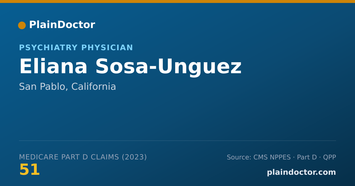 Shareable card for Eliana Sosa-Unguez - Psychiatry Physician, San Pablo, CA