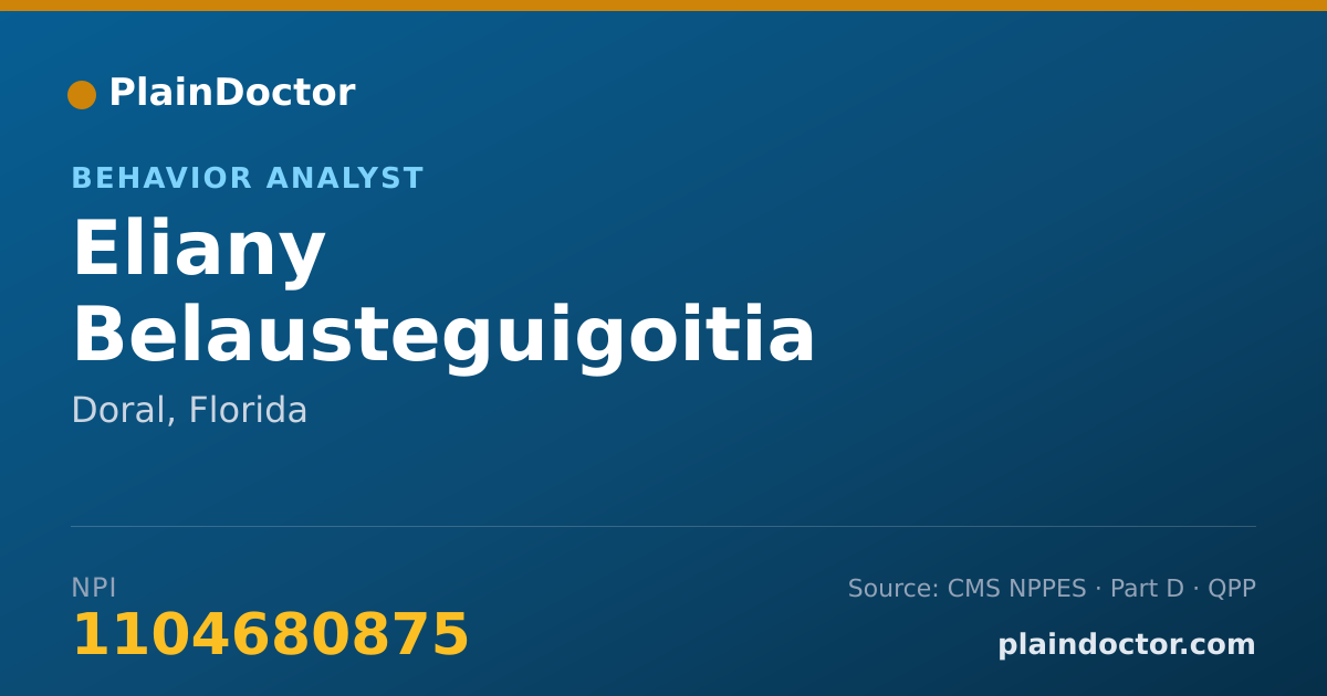 Shareable card for Eliany Belausteguigoitia Seguin - Behavior Analyst, Doral, FL
