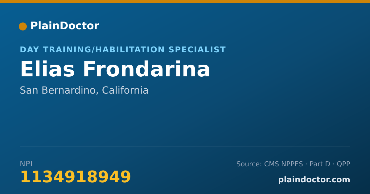 Shareable card for Elias Frondarina - Day Training/Habilitation Specialist, San Bernardino, CA