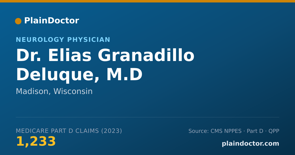 Shareable card for Elias Granadillo Deluque, M.D - Neurology Physician, Madison, WI