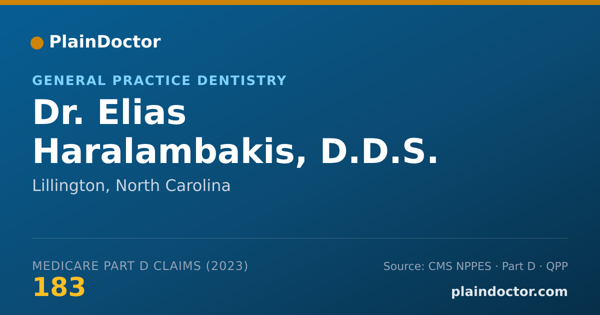 Shareable card for Elias Haralambakis, D.D.S. - General Practice Dentistry, Lillington, NC