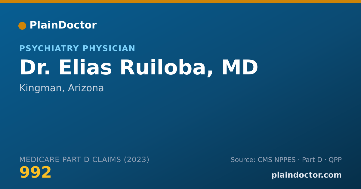 Shareable card for Elias Ruiloba, MD - Psychiatry Physician, Kingman, AZ