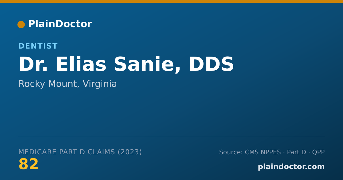 Shareable card for Elias Sanie, DDS - Dentist, Rocky Mount, VA