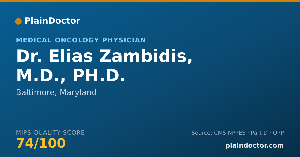 Shareable card for Elias Zambidis, M.D., PH.D. - Medical Oncology Physician, Baltimore, MD