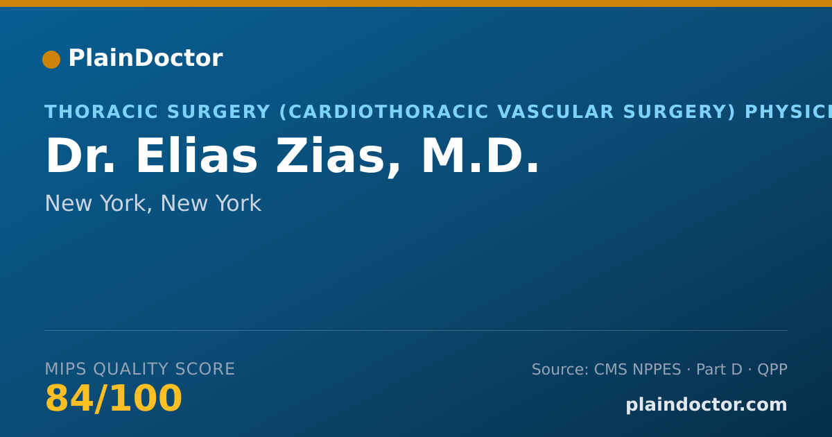 Shareable card for Elias Zias, M.D. - Thoracic Surgery (Cardiothoracic Vascular Surgery) Physician, New York, NY