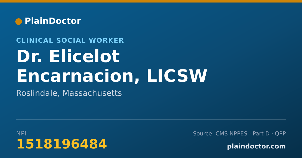 Shareable card for Elicelot Encarnacion, LICSW - Clinical Social Worker, Roslindale, MA