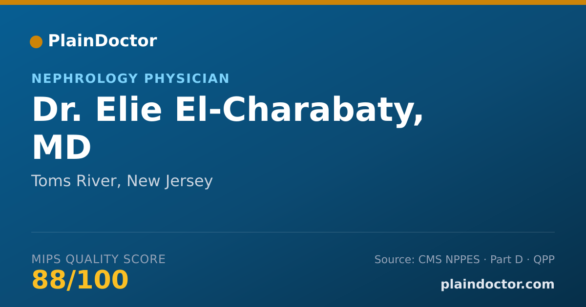 Shareable card for Elie El-Charabaty, MD - Nephrology Physician, Toms River, NJ