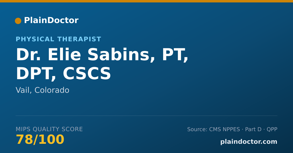 Shareable card for Elie Sabins, PT, DPT, CSCS - Physical Therapist, Vail, CO