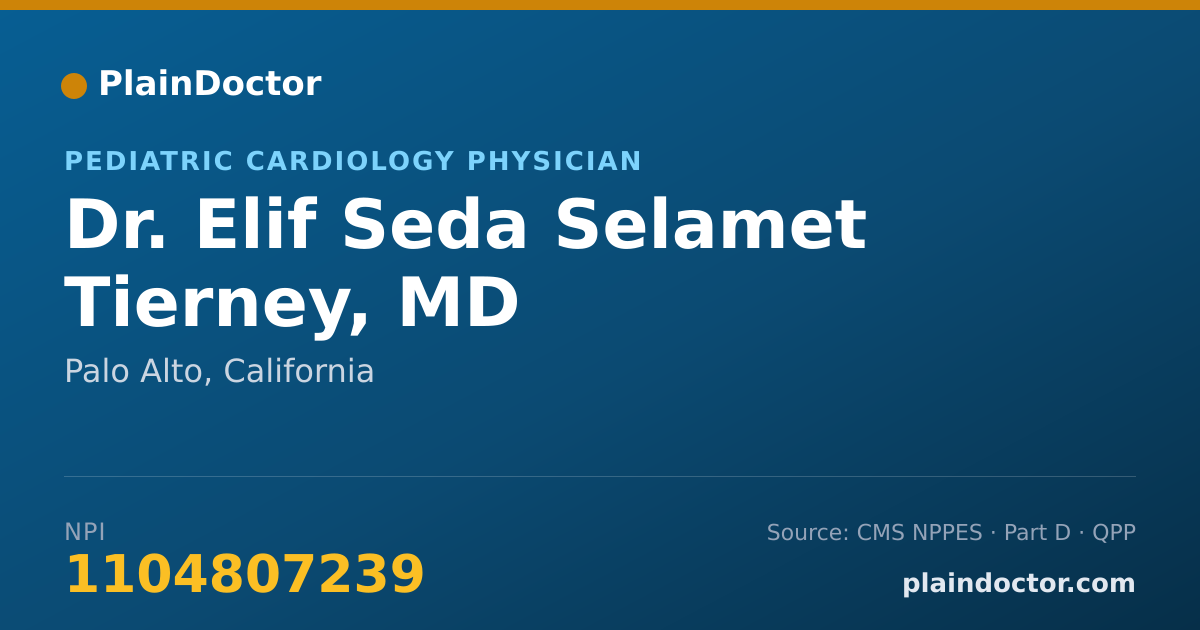 Shareable card for Elif Seda Selamet Tierney, MD - Pediatric Cardiology Physician, Palo Alto, CA
