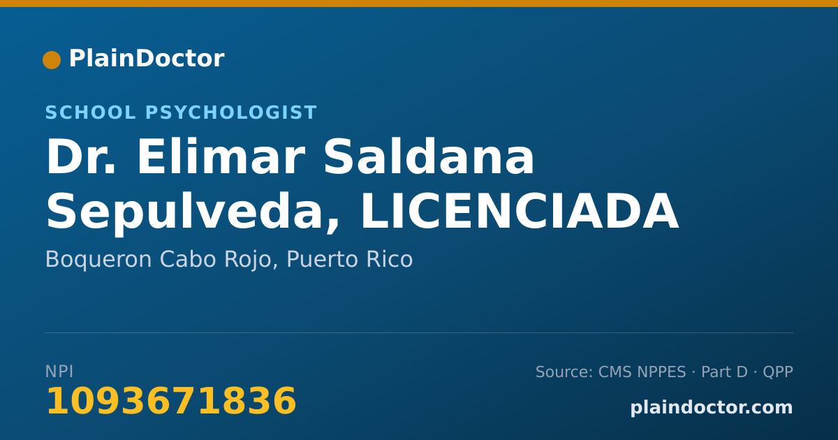 Shareable card for Elimar Saldana Sepulveda, LICENCIADA - School Psychologist, Boqueron Cabo Rojo, PR