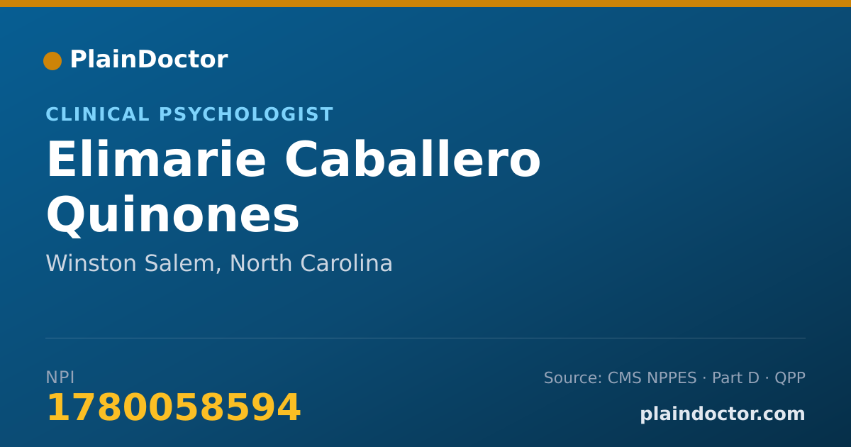 Shareable card for Elimarie Caballero Quinones - Clinical Psychologist, Winston Salem, NC