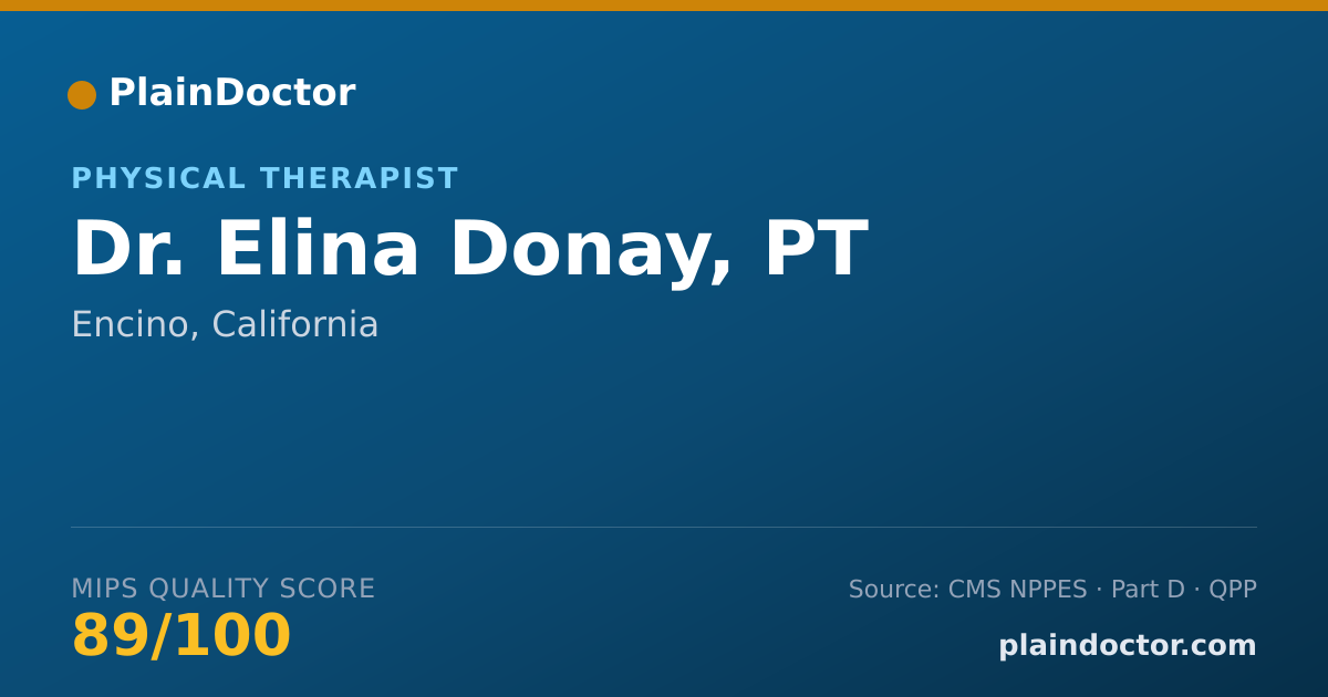 Shareable card for Elina Donay, PT - Physical Therapist, Encino, CA