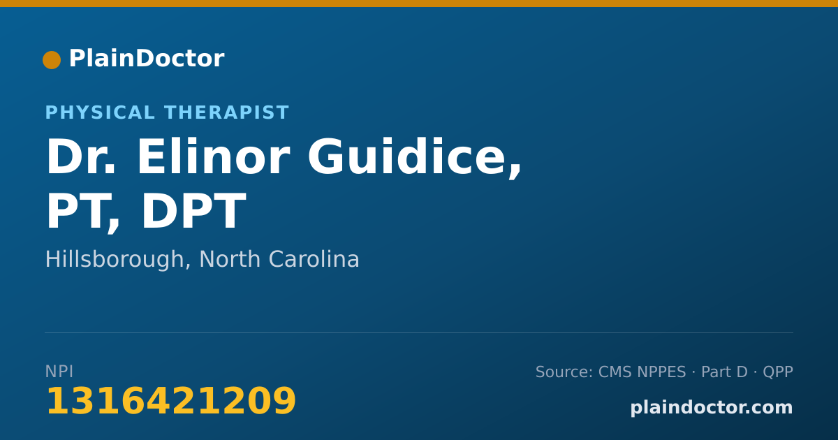 Shareable card for Elinor Guidice, PT, DPT - Physical Therapist, Hillsborough, NC