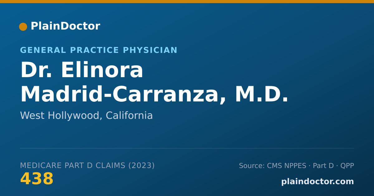 Shareable card for Elinora Madrid-Carranza, M.D. - General Practice Physician, West Hollywood, CA