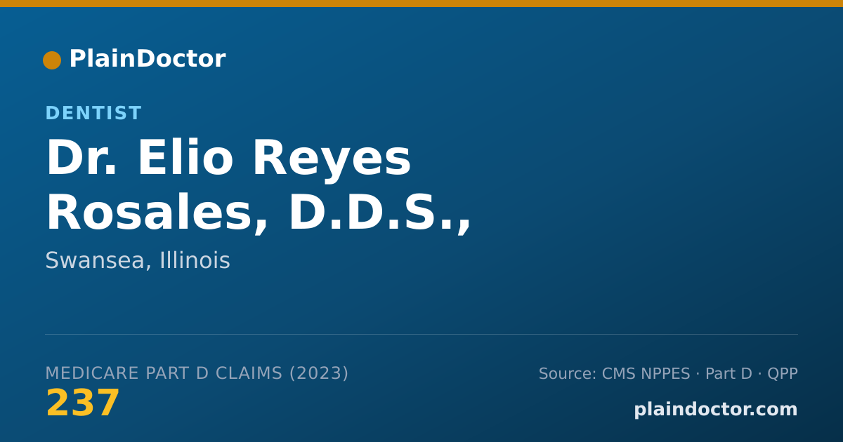 Shareable card for Elio Reyes Rosales, D.D.S., M.S.D. - Dentist, Swansea, IL