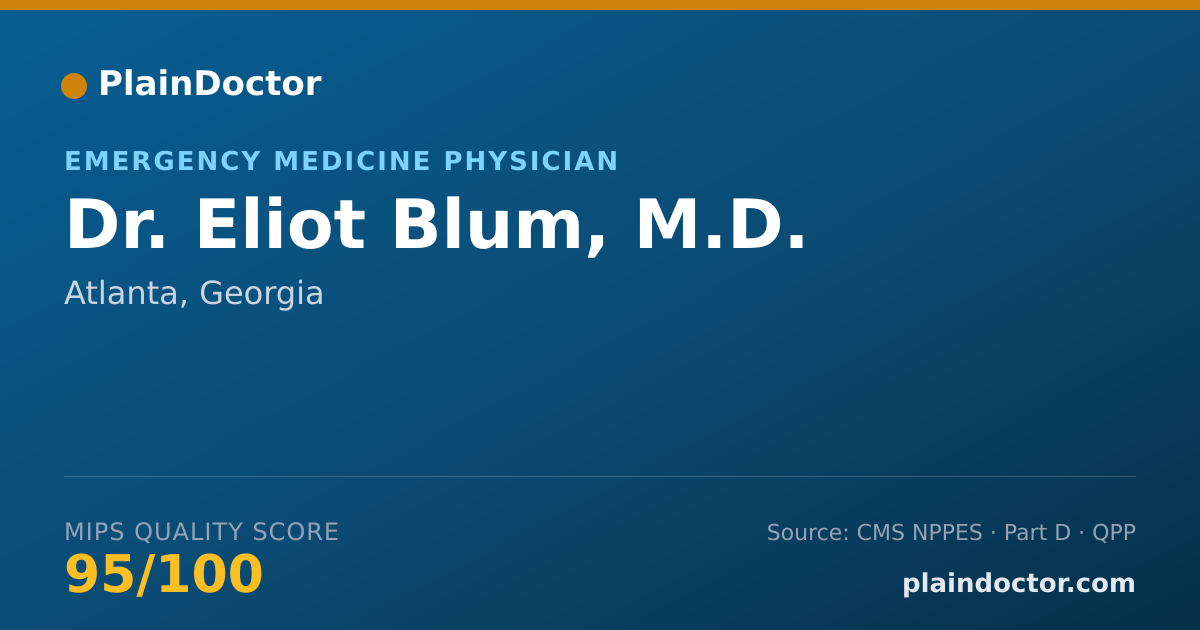 Shareable card for Eliot Blum, M.D. - Emergency Medicine Physician, Atlanta, GA