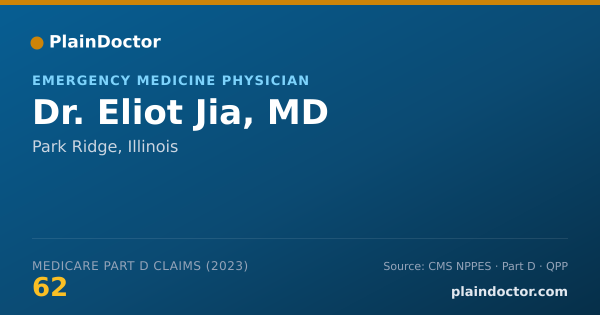 Shareable card for Eliot Jia, MD - Emergency Medicine Physician, Park Ridge, IL