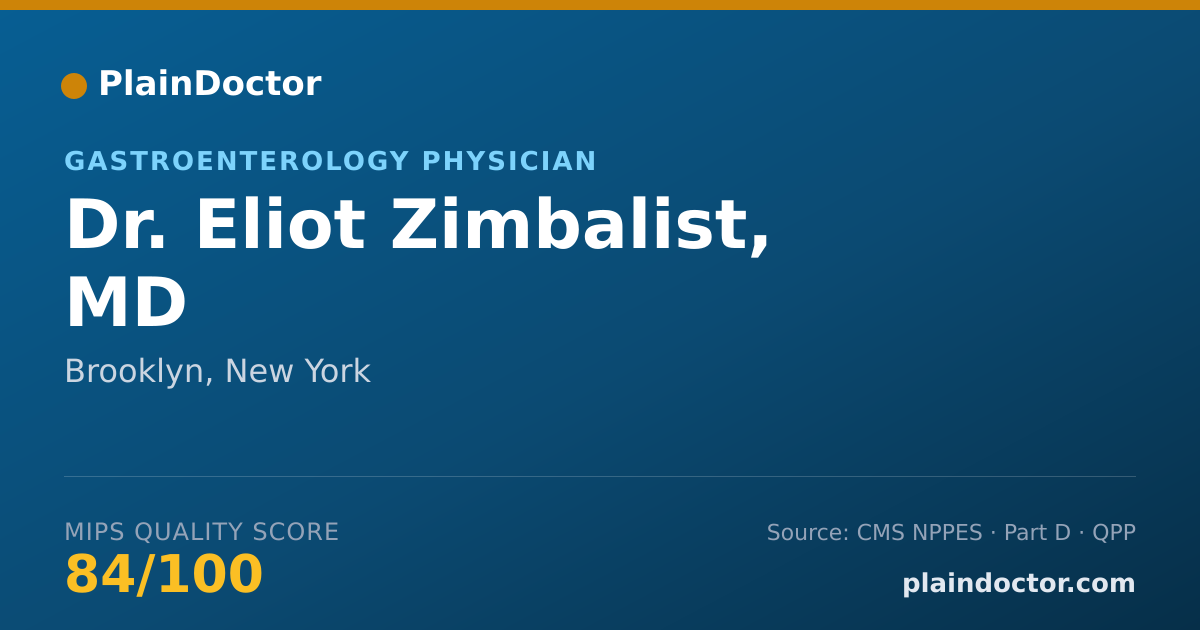 Shareable card for Eliot Zimbalist, MD - Gastroenterology Physician, Brooklyn, NY