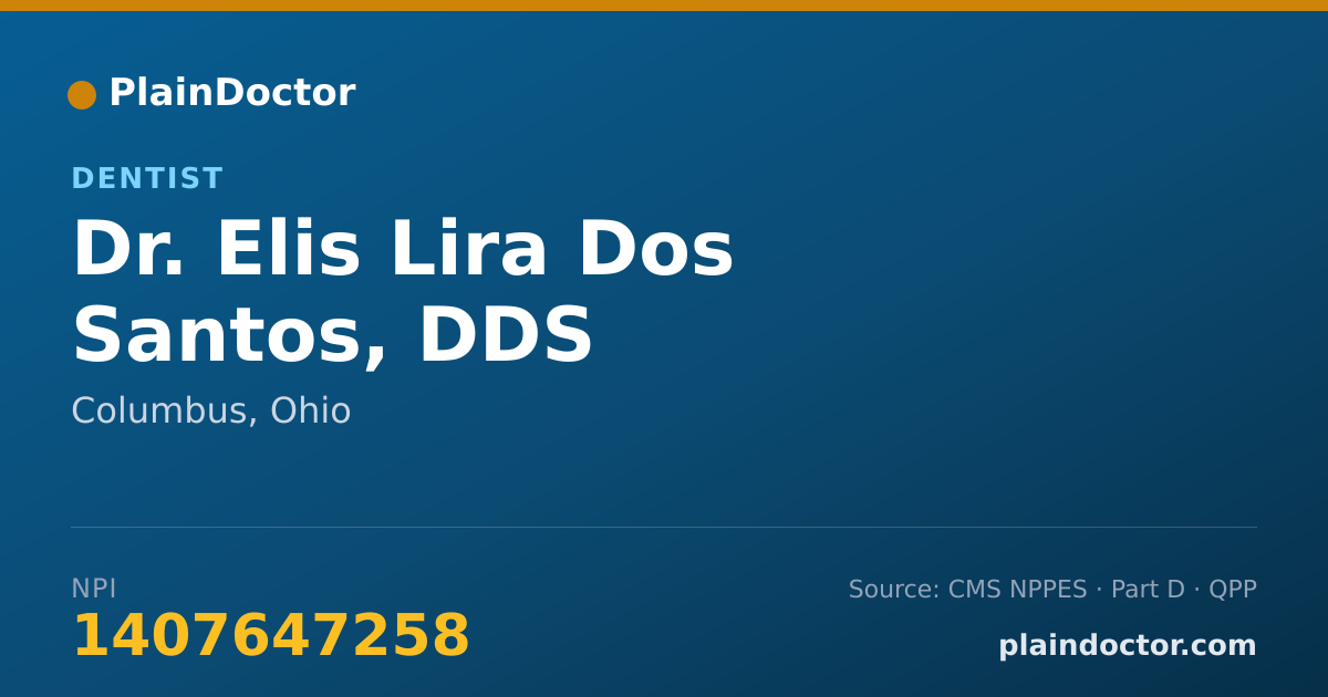 Shareable card for Elis Lira Dos Santos, DDS - Dentist, Columbus, OH