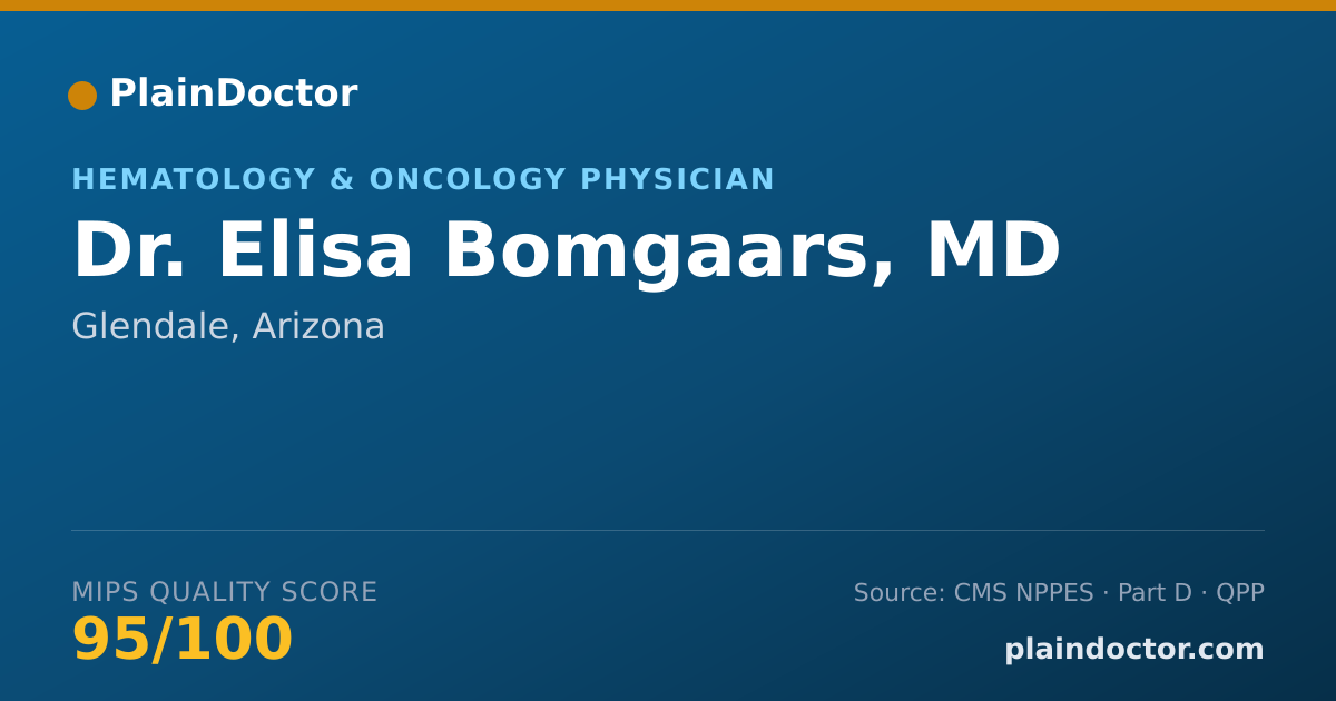 Shareable card for Elisa Bomgaars, MD - Hematology & Oncology Physician, Glendale, AZ