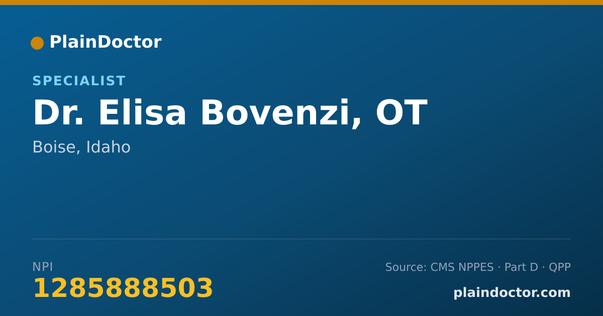 Shareable card for Elisa Bovenzi, OT - Specialist, Boise, ID