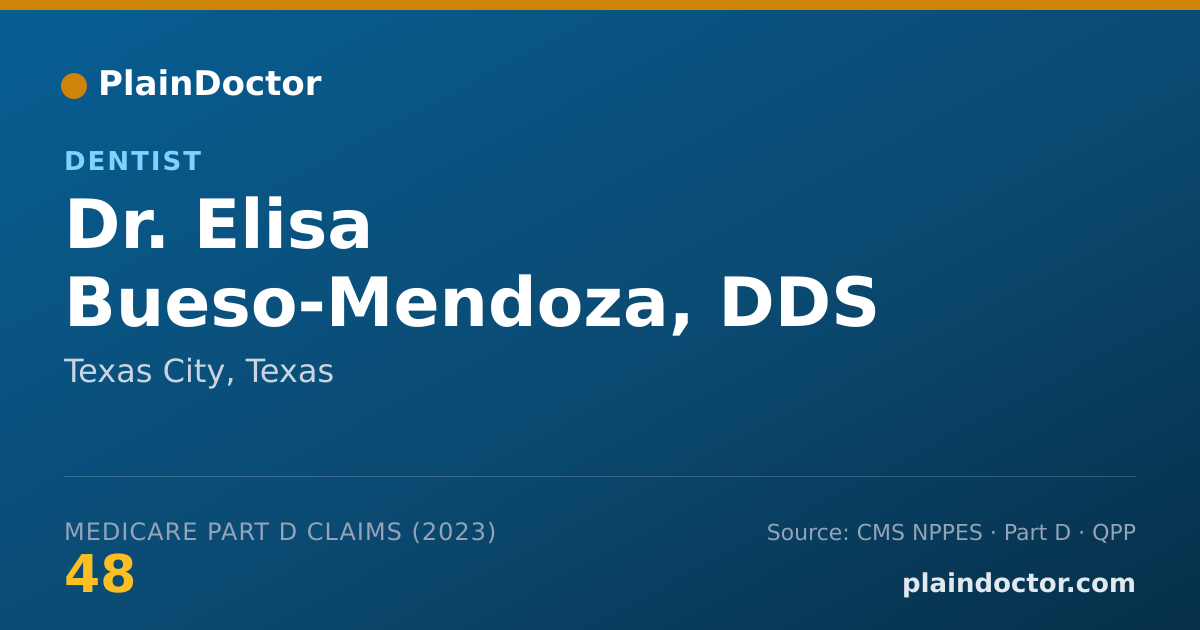 Shareable card for Elisa Bueso-Mendoza, DDS - Dentist, Texas City, TX