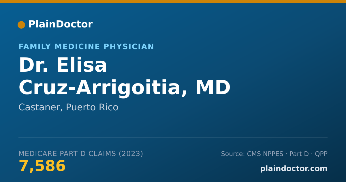 Shareable card for Elisa Cruz-Arrigoitia, MD - Family Medicine Physician, Castaner, PR