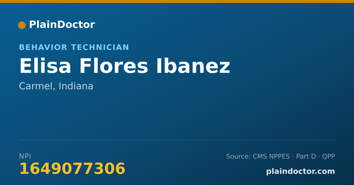 Shareable card for Elisa Flores Ibanez - Behavior Technician, Carmel, IN