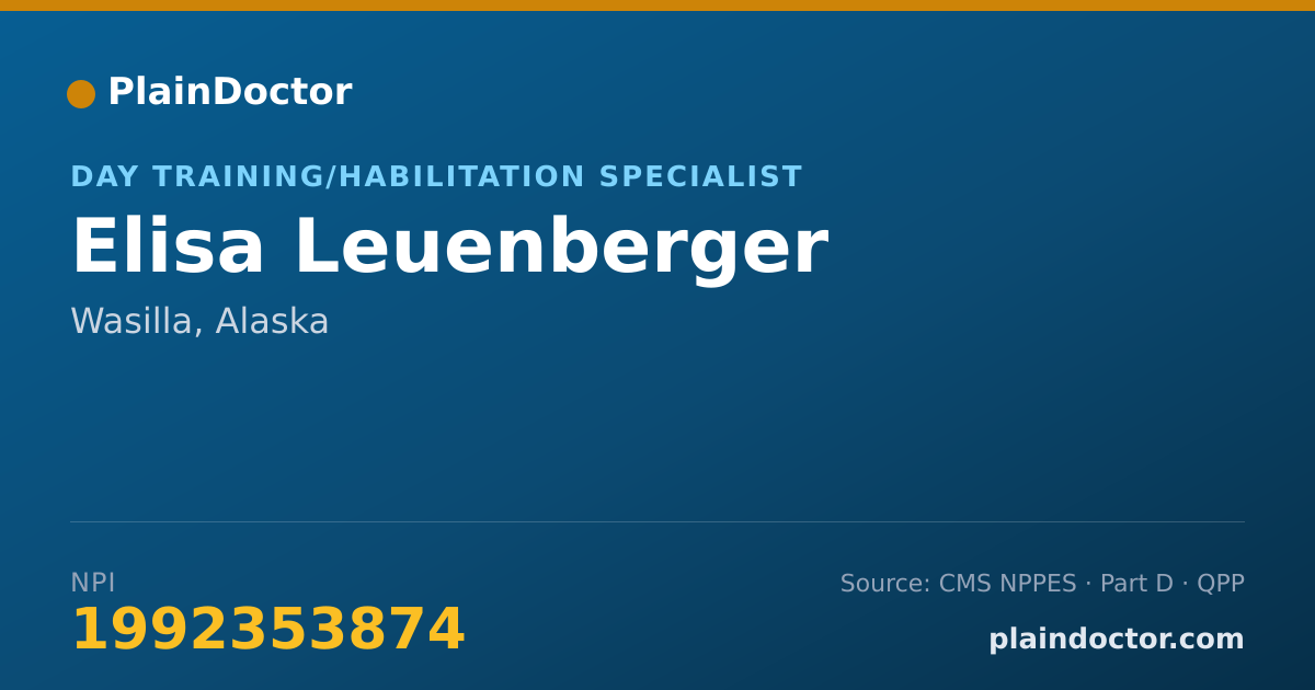 Shareable card for Elisa Leuenberger - Day Training/Habilitation Specialist, Wasilla, AK