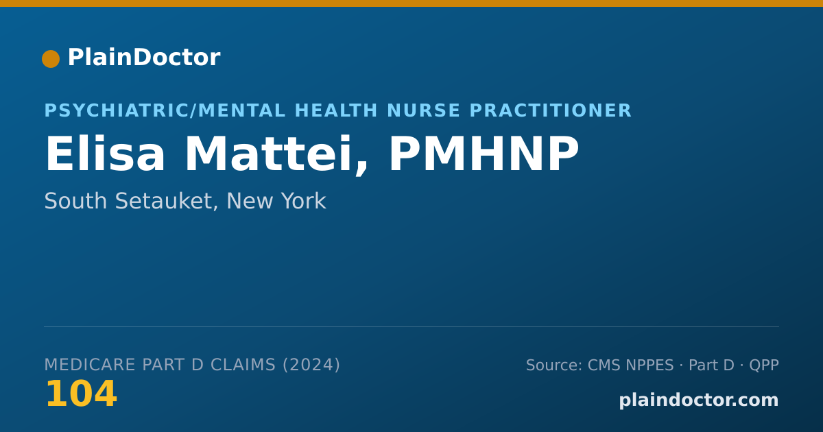 Shareable card for Elisa Mattei, PMHNP - Psychiatric/Mental Health Nurse Practitioner, South Setauket, NY