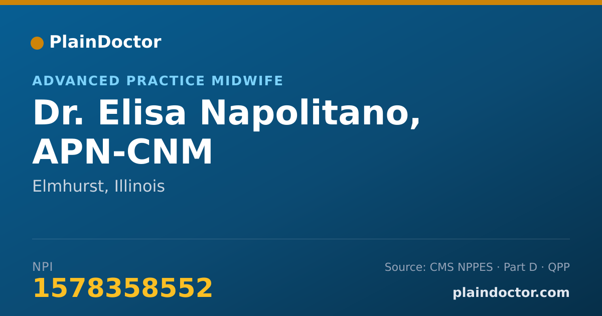 Shareable card for Elisa Napolitano, APN-CNM - Advanced Practice Midwife, Elmhurst, IL