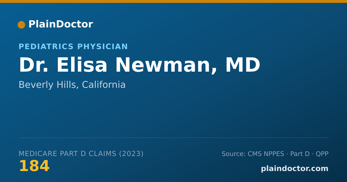 Shareable card for Elisa Newman, MD - Pediatrics Physician, Beverly Hills, CA