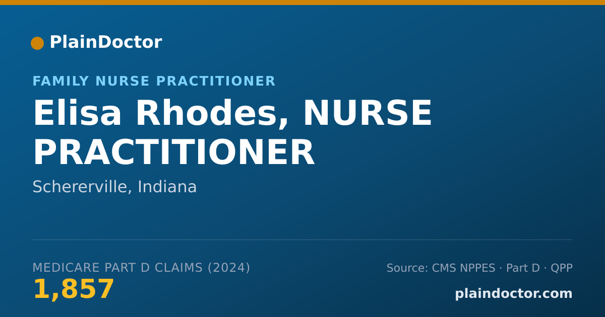 Shareable card for Elisa Rhodes, NURSE PRACTITIONER - Family Nurse Practitioner, Schererville, IN