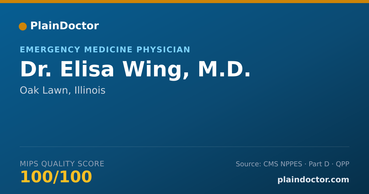Shareable card for Elisa Wing, M.D. - Emergency Medicine Physician, Oak Lawn, IL