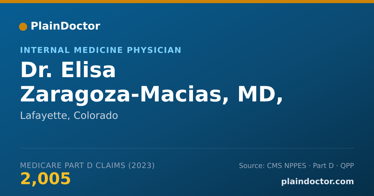Shareable card for Elisa Zaragoza-Macias, MD, MPH - Internal Medicine Physician, Lafayette, CO