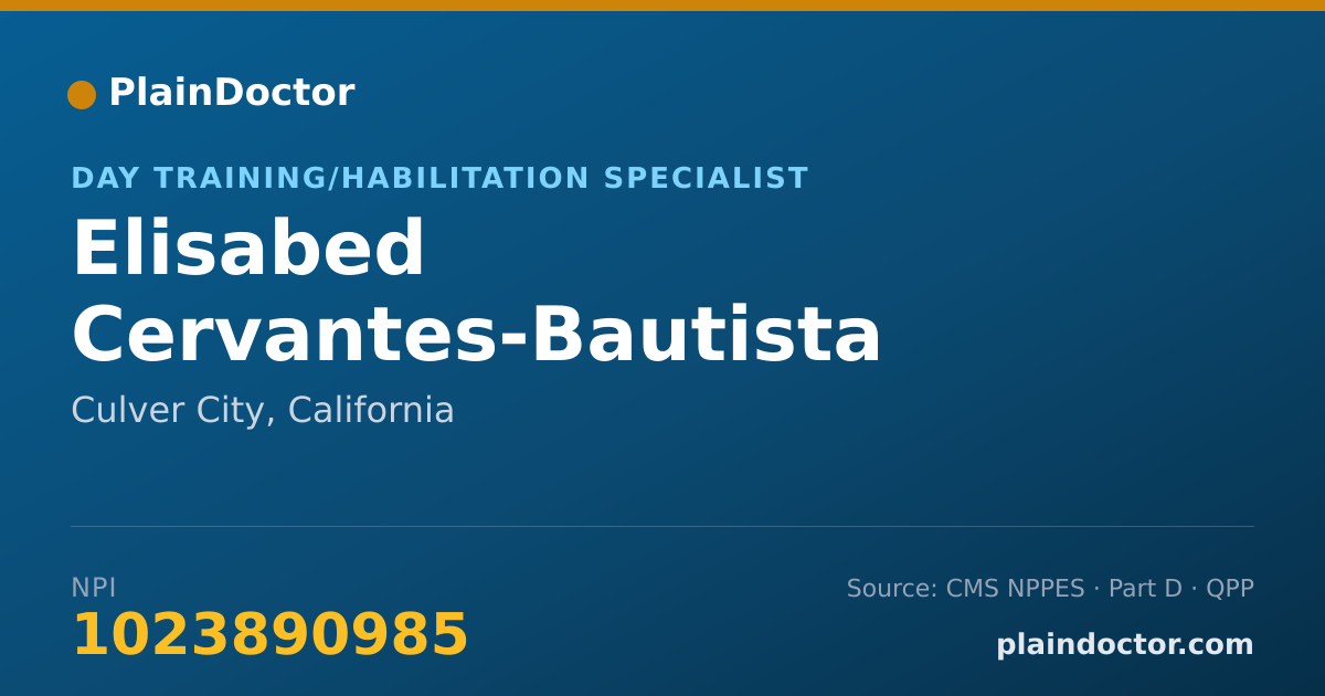 Shareable card for Elisabed Cervantes-Bautista - Day Training/Habilitation Specialist, Culver City, CA