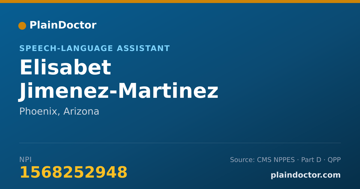 Shareable card for Elisabet Jimenez-Martinez - Speech-Language Assistant, Phoenix, AZ