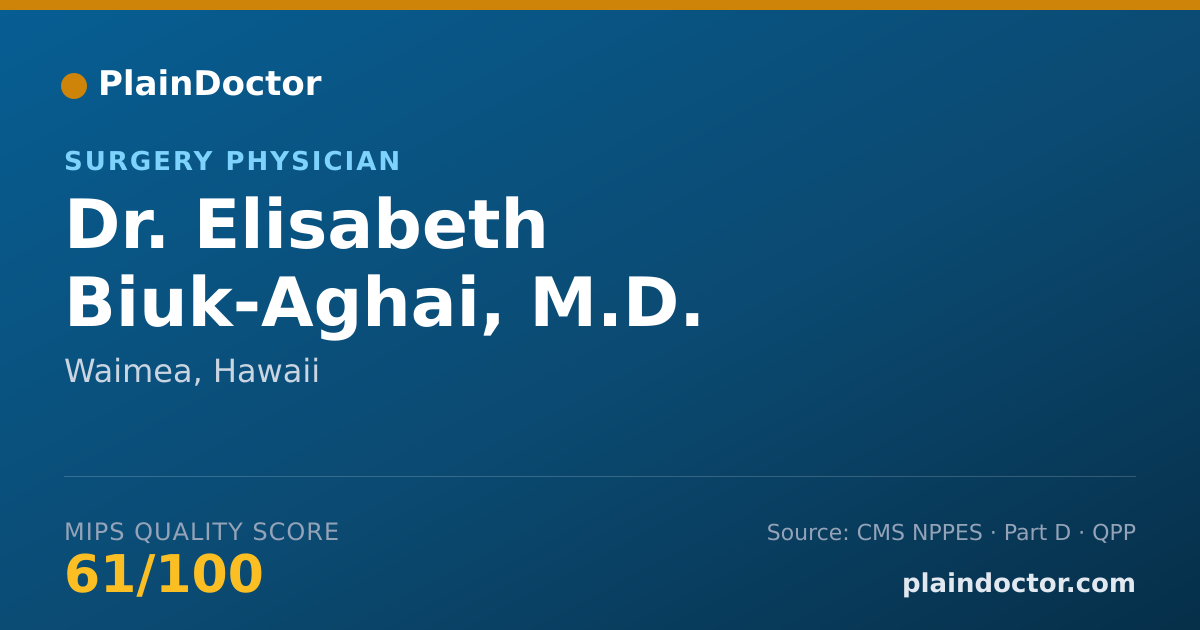 Shareable card for Elisabeth Biuk-Aghai, M.D. - Surgery Physician, Waimea, HI
