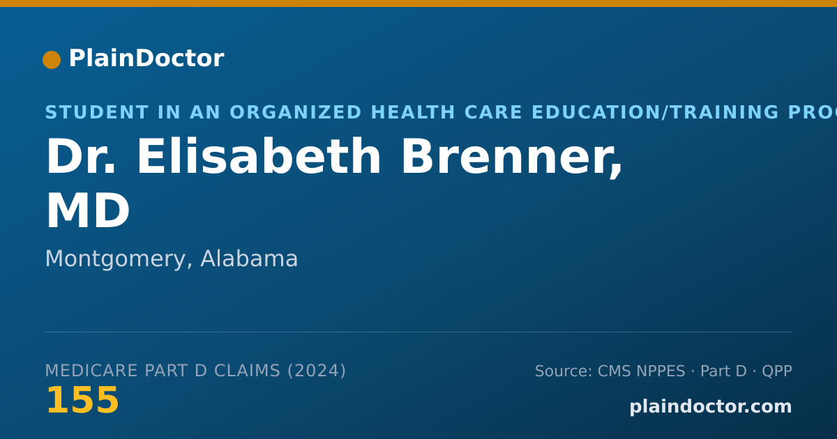 Shareable card for Elisabeth Brenner, MD - Student in an Organized Health Care Education/Training Program, Montgomery, AL