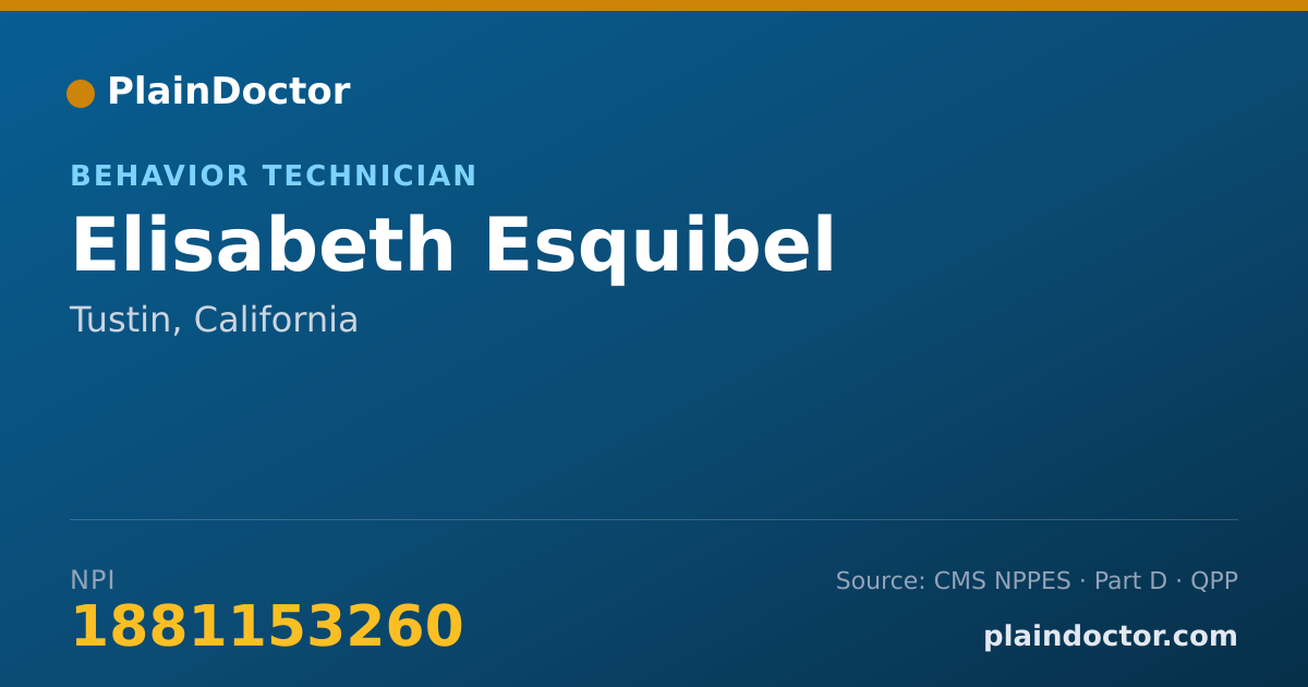 Shareable card for Elisabeth Esquibel - Behavior Technician, Tustin, CA