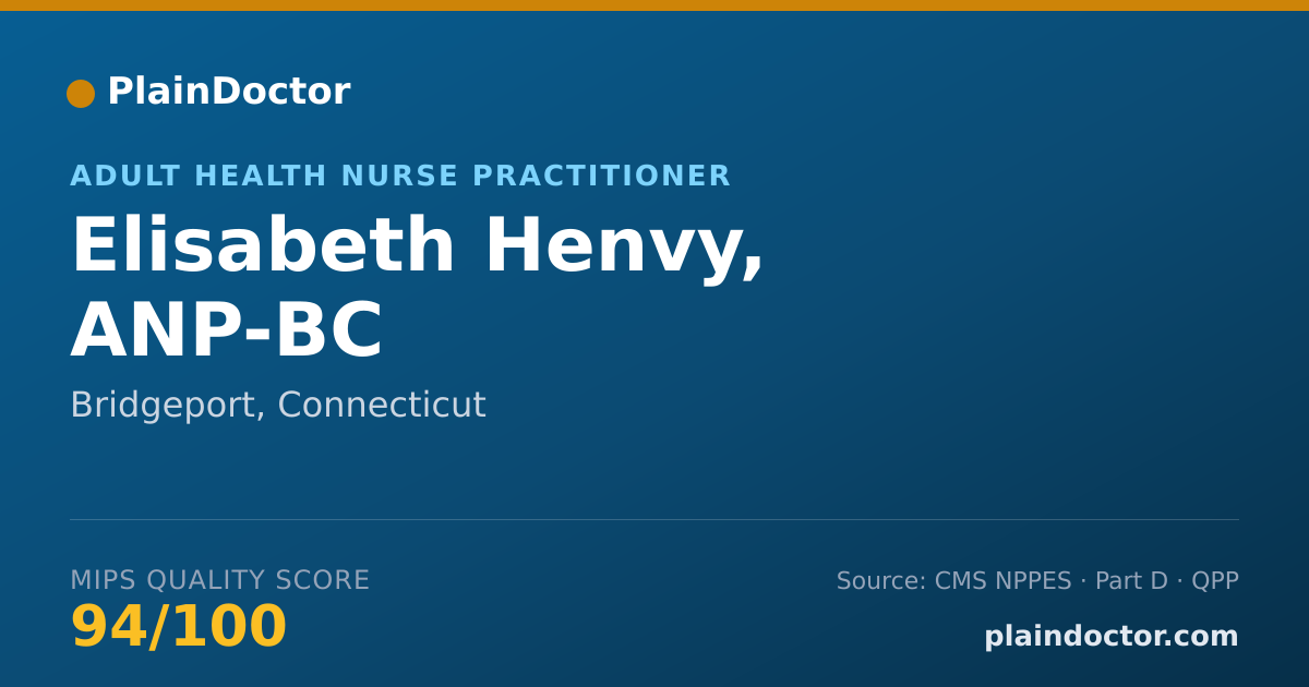 Shareable card for Elisabeth Henvy, ANP-BC - Adult Health Nurse Practitioner, Bridgeport, CT